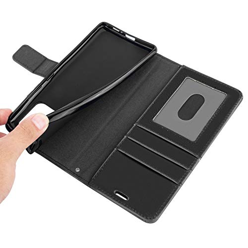 [Leather Wallet Case] Protective Cover with Cash & Card Holder, Stand and Wrist Strap For Samsung Galaxy S10 Lite