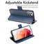 [Wallet Case] Protective Cover with Cash & Card Holder, Stand and Wrist Strap For Samsung Galaxy S23
