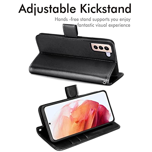 [Wallet Case] Protective Cover with Cash & Card Holder, Stand and Wrist Strap For Samsung Galaxy S23