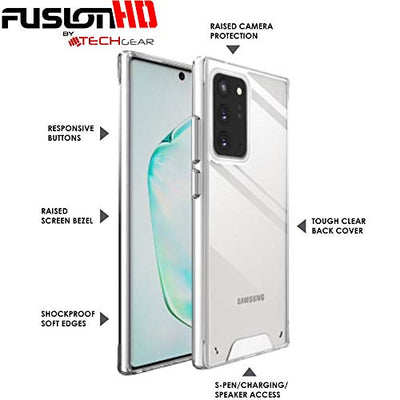 [Fusion HD Case] Shockproof Fused Gel Bumper & Hard Back Slim Clear Cover for Samsung Galaxy Note 20 Ultra