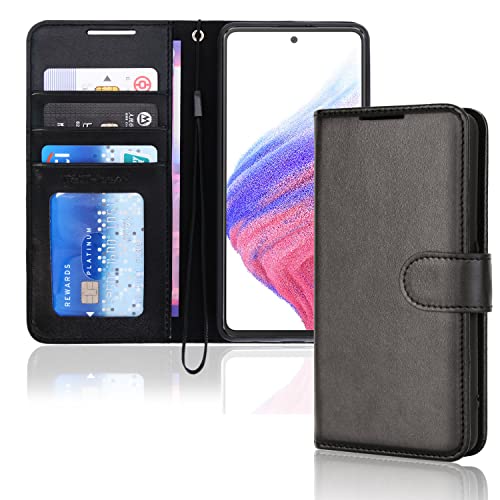 [Wallet Case] Protective Cover with Cash & Card Holder, Stand and Wrist Strap For Samsung Galaxy A13