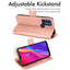 [Wallet Case] Protective Cover with Cash & Card Holder, Stand and Wrist Strap For TCL 306 / TCL 305 / TCL 30 SE