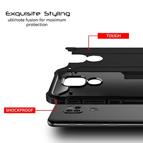 [Tough Armoured Case] ShockProof Dual-Layer Protective Heavy Duty Cover for Motorola Moto E7 Plus