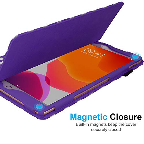 [Folio Case] Smart Cover Stand with Auto Sleep/Wake & Hand Strap For Apple iPad 10.2" 2021 / 2020 / 2019 [9th / 8th / 7th Generation]