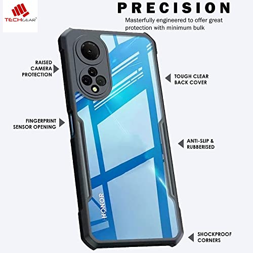 [Fusion Armour Case] Premium Hybrid Tough Heavy Duty, Clear Back, Bumper Case for Honor X7 (4G)