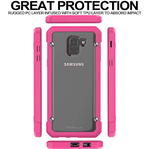 [Fusion Armour Case] Premium Hybrid Tough Heavy Duty, Rugged, Clear Back Bumper Case for Samsung Galaxy J6 2019