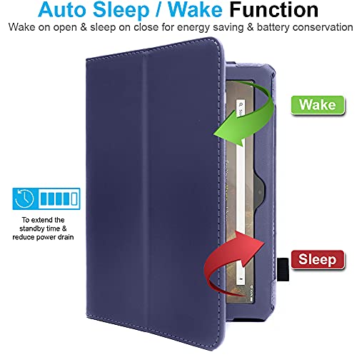 [Folio Case] Smart Cover Stand with Auto Sleep/Wake & Hand Strap For Amazon Fire HD 10" / HD 10" Plus (2021/11th Generation)