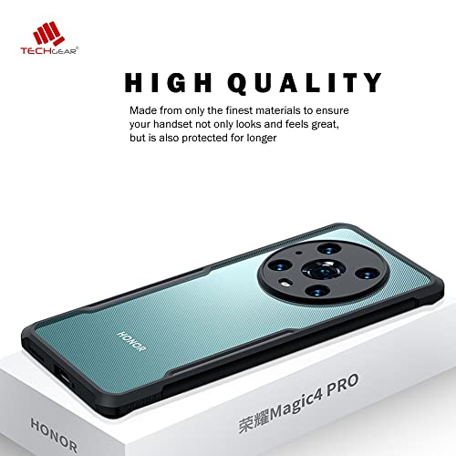 [Fusion Armour Case] Premium Hybrid Tough Heavy Duty, Clear Back, Bumper Case for Honor Magic 4 Pro 5G
