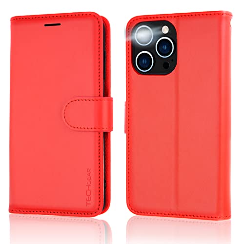 [Wallet Case] Protective Cover with Cash & Card Holder, Stand and Wrist Strap For Apple iPhone 14 Pro
