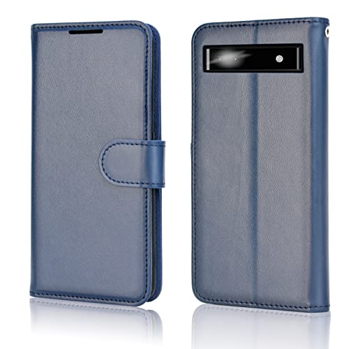 [Wallet Case] Protective Cover with Cash & Card Holder, Stand and Wrist Strap For Google Pixel 6a