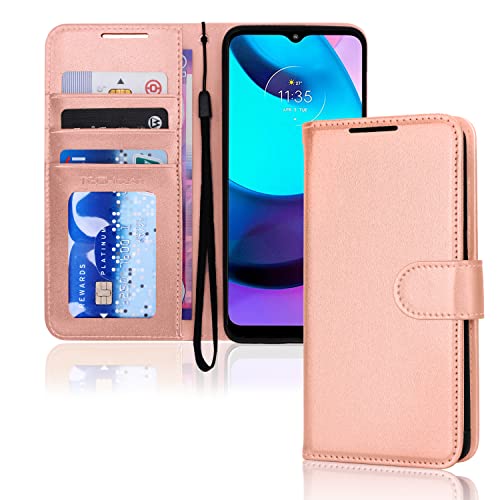[Wallet Case] Protective Cover with Cash & Card Holder, Stand and Wrist Strap For Motorola Moto E20 / E30