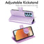 [Wallet Case] Protective Cover with Cash & Card Holder, Stand and Wrist Strap For Samsung Galaxy A32 5G