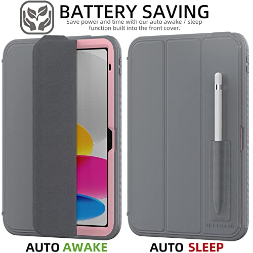 [D-FENCE Case] Tough & Rugged Smart Case For Apple iPad 11th & 10th Generation, iPad 2025 / 2022