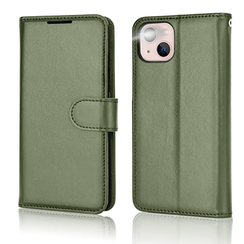 [Wallet Case] Protective Cover with Cash & Card Holder, Stand and Wrist Strap For Apple iPhone 13