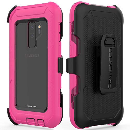 [Contender Case] Samsung Galaxy S9 Plus Heavy Duty Case with Built-in Screen Protector, 360 [Full Body] Protective Cover with Kick Stand