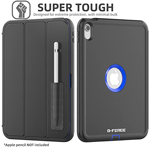[D-FENCE Case] Tough & Rugged Smart Case For Apple iPad 11th & 10th Generation, iPad 2025 / 2022