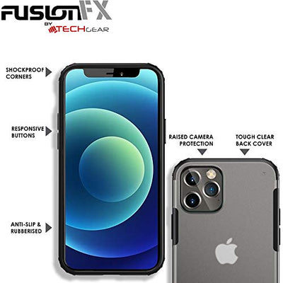 [Fusion FX Case] Slim & Light Tough Fused Gel Bumper & Hard Back Matte Case for iPhone 12 Mini