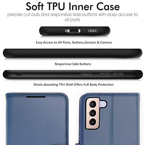[Wallet Case] Protective Cover with Cash & Card Holder, Stand and Wrist Strap For Samsung Galaxy S23