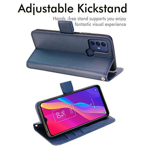 [Wallet Case] Protective Cover with Cash & Card Holder, Stand and Wrist Strap For TCL 306 / TCL 305 / TCL 30 SE