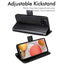 [Wallet Case] Protective Cover with Cash & Card Holder, Stand and Wrist Strap For Samsung Galaxy A42 5G
