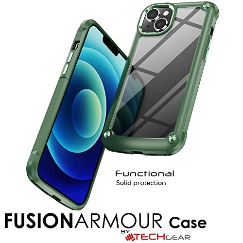 [Fusion Armour Case] Premium Hybrid Tough Heavy Duty, Rugged, Clear Back Bumper Case for Apple iPhone 14 6.1"