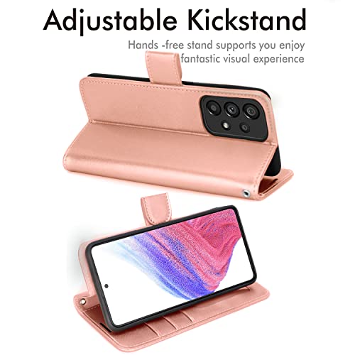 [Wallet Case] Protective Cover with Cash & Card Holder, Stand and Wrist Strap For Samsung Galaxy A13