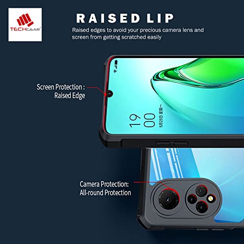 [Fusion Armour Case] Premium Hybrid Tough Heavy Duty, Clear Back, Bumper Case for Honor X7 (4G)