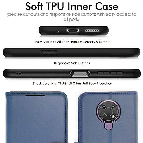 [Wallet Case] Protective Cover with Cash & Card Holder, Stand and Wrist Strap For Nokia G10 / G20