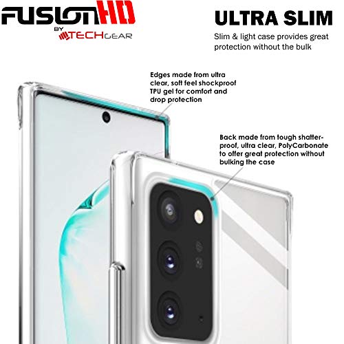 [Fusion HD Case] Shockproof Fused Gel Bumper & Hard Back Slim Clear Cover for Samsung Galaxy Note 20 Ultra