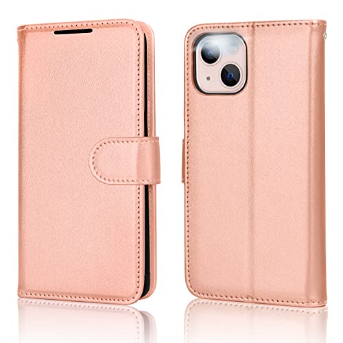 [Wallet Case] Protective Cover with Cash & Card Holder, Stand and Wrist Strap For Apple iPhone 13