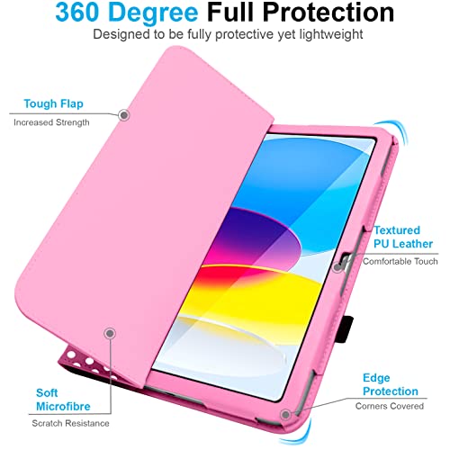 [Folio Case] Smart Cover Stand with Auto Sleep/Wake & Hand Strap For Apple iPad 11th & 10th Generation, iPad 2025 / 2022