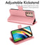 [Wallet Case] Protective Cover with Cash & Card Holder, Stand and Wrist Strap For Motorola Moto G9 Plus