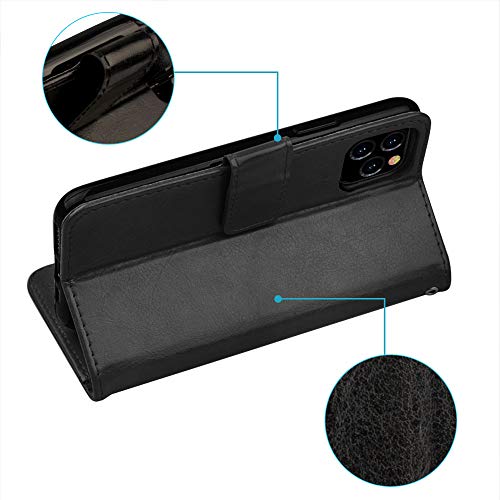 [Wallet Case] Protective Cover with Cash & Card Holder, Stand and Wrist Strap For Apple iPhone 11 Pro Max