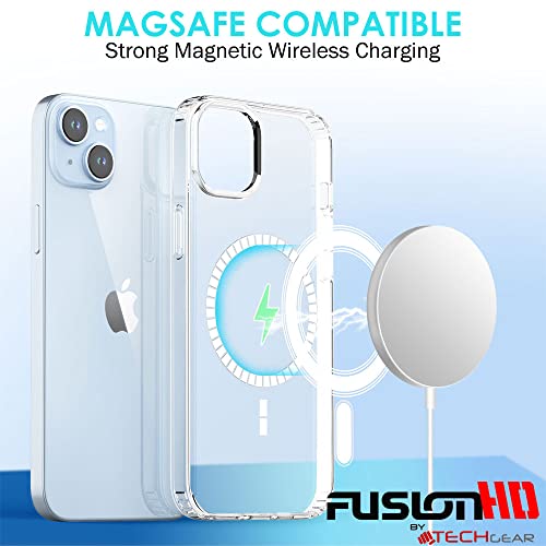 [Fusion HD Case] Shockproof Fused Gel Bumper & Hard Back Slim Clear Cover for iPhone 14 Plus