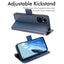 [Wallet Case] Protective Cover with Cash & Card Holder, Stand and Wrist Strap For Oppo Reno 8 Lite 5G