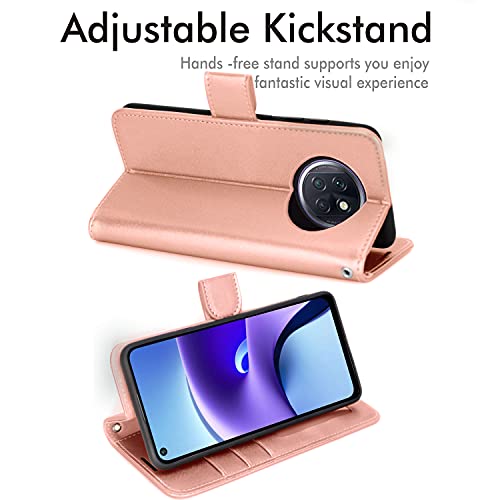 [Wallet Case] Protective Cover with Cash & Card Holder, Stand and Wrist Strap For Oppo RedMi Note 9T 5G