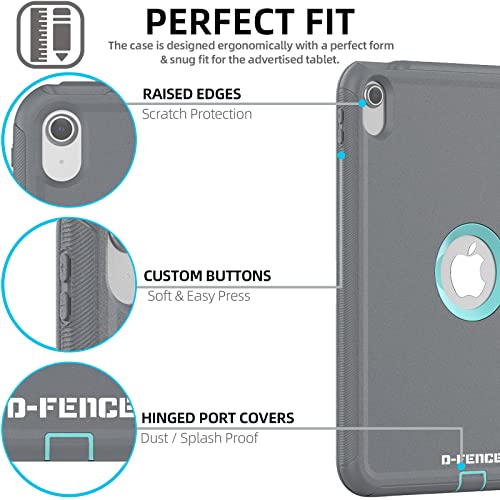[D-FENCE Case] Tough & Rugged Smart Case For Apple iPad 11th & 10th Generation, iPad 2025 / 2022