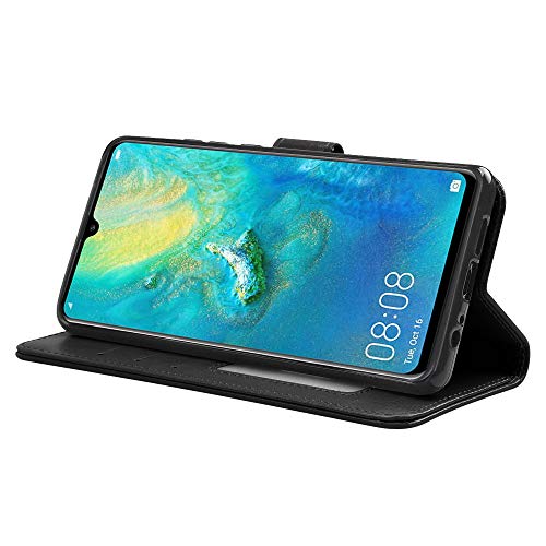 [Wallet Case] Protective Cover with Cash & Card Holder, Stand and Wrist Strap For Huawei P30 Pro