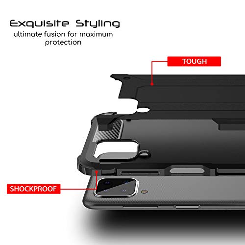 [Tough Armoured Case] ShockProof Dual-Layer Protective Heavy Duty Cover for Samsung Galaxy A12