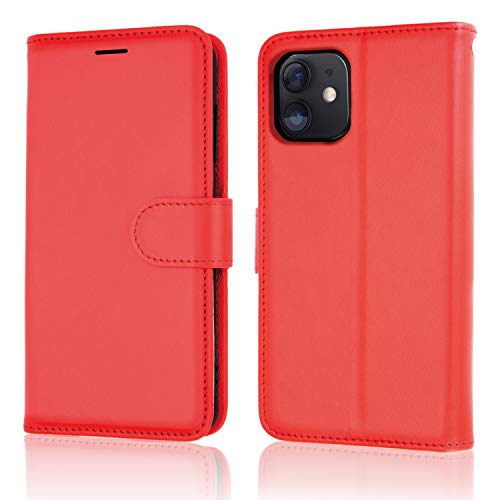 [Wallet Case] Protective Cover with Cash & Card Holder, Stand and Wrist Strap For Apple iPhone 12 Mini