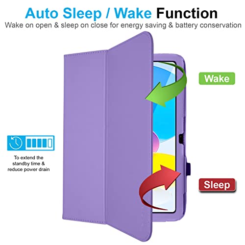 [Folio Case] Smart Cover Stand with Auto Sleep/Wake & Hand Strap For Apple iPad 11th & 10th Generation, iPad 2025 / 2022