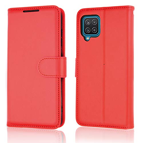 [Wallet Case] Protective Cover with Cash & Card Holder, Stand and Wrist Strap For Samsung Galaxy A12