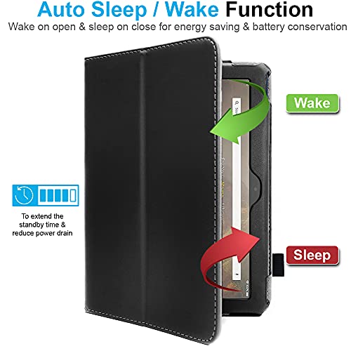 [Folio Case] Smart Cover Stand with Auto Sleep/Wake & Hand Strap For Amazon Fire HD 10" / HD 10" Plus (2021/11th Generation)