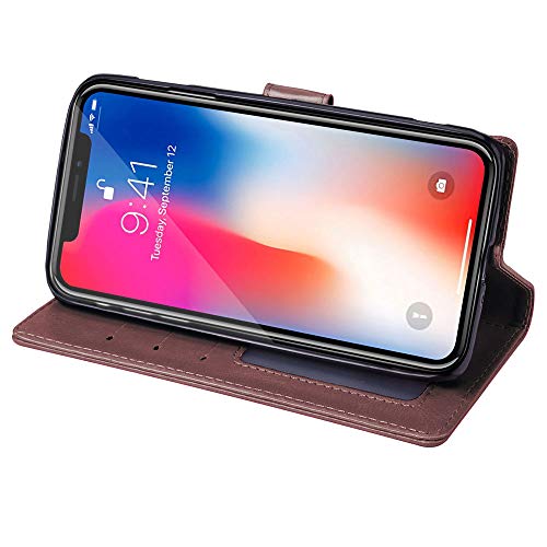 [Wallet Case] Protective Cover with Cash & Card Holder, Stand and Wrist Strap For Apple iPhone XS Max