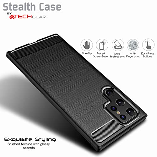 [Stealth Case] Samsung Galaxy S22 Ultra Soft Protective Slim Cover with Carbon Fibre Detailing