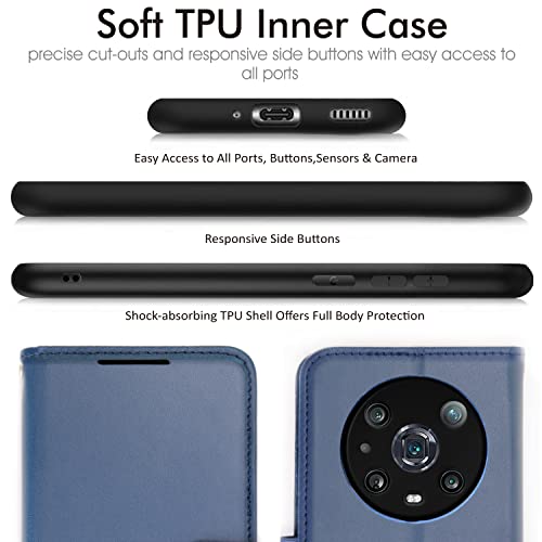 [Wallet Case] Protective Cover with Cash & Card Holder, Stand and Wrist Strap For Honor Magic 4 Pro 5G