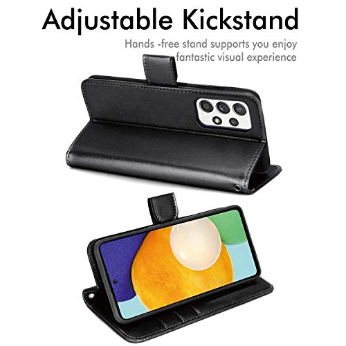 [Wallet Case] Protective Cover with Cash & Card Holder, Stand and Wrist Strap For Samsung Galaxy A52s 5G