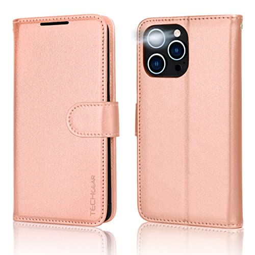 [Wallet Case] Protective Cover with Cash & Card Holder, Stand and Wrist Strap For Apple iPhone 14 Pro