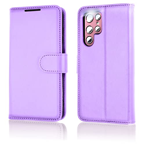 [Wallet Case] Protective Cover with Cash & Card Holder, Stand and Wrist Strap For Samsung Galaxy S23 Ultra