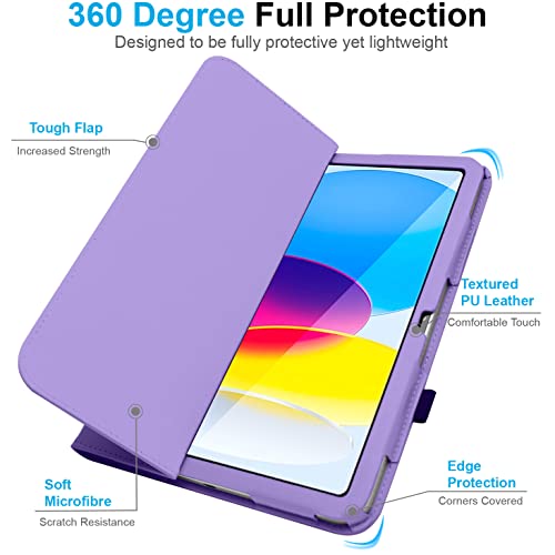 [Folio Case] Smart Cover Stand with Auto Sleep/Wake & Hand Strap For Apple iPad 11th & 10th Generation, iPad 2025 / 2022